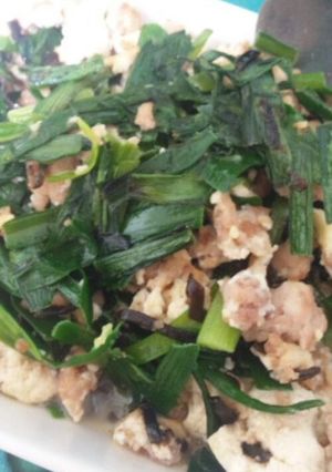 低糖質6.3g！塩こぶ炒りニラ豆腐-レシピのメイン写真