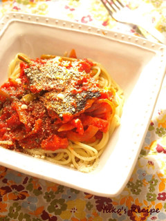 秋刀魚とベーコンのトマトパスタ-レシピのメイン写真
