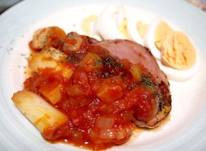 ボンレスハムステーキ～トマトソース添え～-レシピのメイン写真