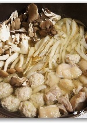 きのこと牛蒡と鶏肉の鍋-レシピのメイン写真