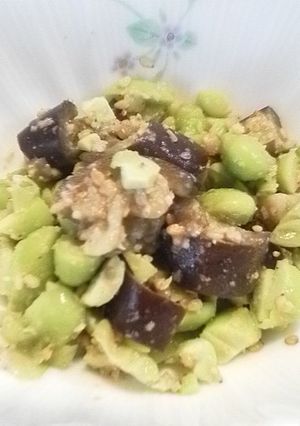 食べてビックリ！枝豆となすのごま和え-レシピのメイン写真