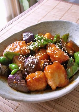 なす&ピーマン&鶏むね肉の甘酢あん-レシピのメイン写真