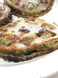 薄切りレンコンのエビはさみ焼き-レシピのメイン写真
