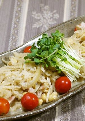 生クリーム仕立ての切干大根カルボナーラ風-レシピのメイン写真