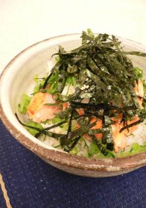 焼鮭と大根の葉の丼-レシピのメイン写真