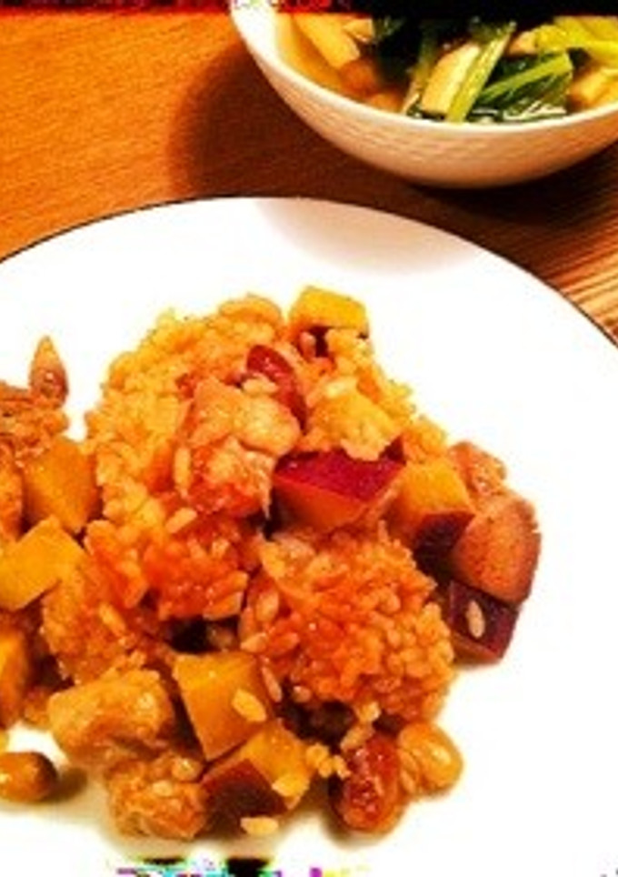 簡単！さつまいもとチキンのパエリア風ご飯-レシピのメイン写真