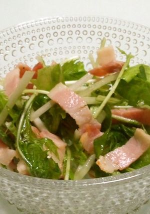 水菜とベーコンのサラダ☆-レシピのメイン写真