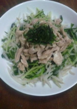 もやし&水菜の蒸し鶏のせ-レシピのメイン写真