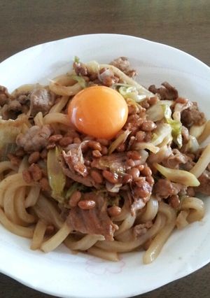 辛くない!わさび納豆焼きうどん-レシピのメイン写真
