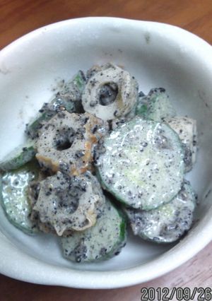 簡単ウマ＊キュウリとちくわのゴママヨ和え-レシピのメイン写真
