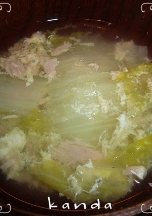 簡単！ツナと白菜を入れるだけスープ-レシピのメイン写真