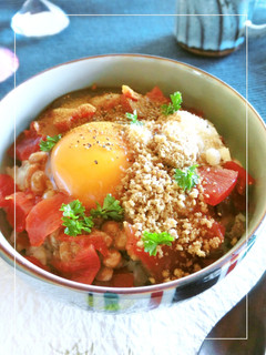 包丁要らず&2分で完成♥ 赤の納豆卵丼-レシピのメイン写真