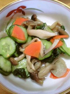 青菜ときゅうりとキノコの漬物-レシピのメイン写真