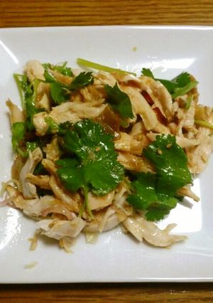 鶏ササミと香菜（パクチー）の和え物-レシピのメイン写真