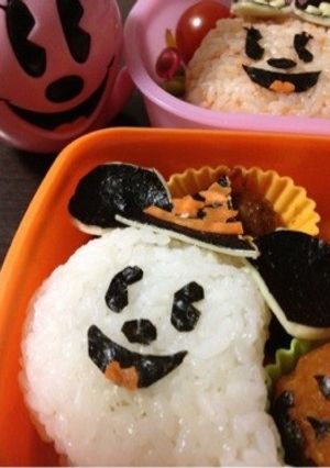 ハロウィン★キャラ弁♬簡単おばけミッキー-レシピのメイン写真