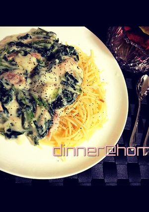 ほうれん草のクリームパスタ-レシピのメイン写真