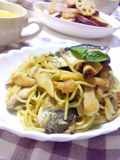 秋パスタ◆秋刀魚キノコのジェノベーゼ-レシピのメイン写真