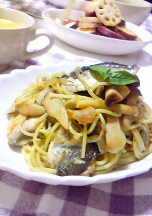 秋パスタ◆秋刀魚キノコのジェノベーゼ-レシピのメイン写真
