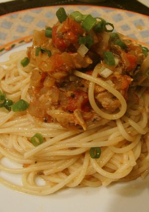 簡単さんまのトマトパスタ★水煮缶使用-レシピのメイン写真