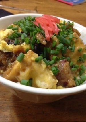 天ぷらリメイクな煮込み天卵とじ丼-レシピのメイン写真