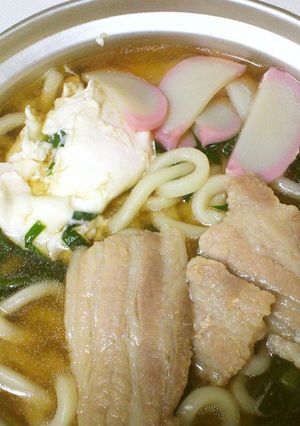 めんつゆで豚肉の鍋焼きうどん-レシピのメイン写真