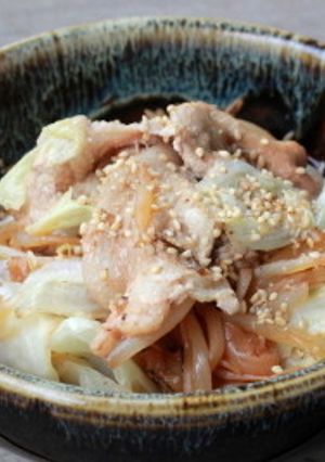 キャベツもやし豚の重ね蒸し　梅ごま昆布味-レシピのメイン写真