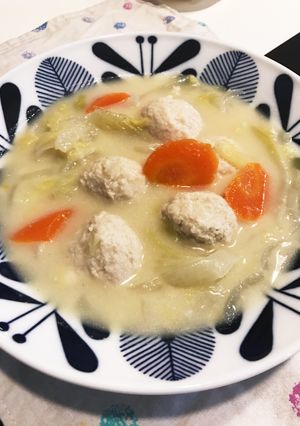白菜と鶏団子のクリームシチュー-レシピのメイン写真