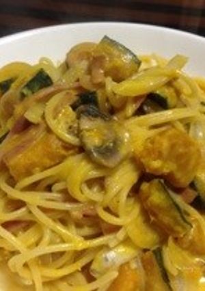 カボチャのクリームパスタ-レシピのメイン写真