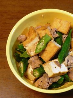 厚揚げとオクラの豚肉醤油炒め-レシピのメイン写真