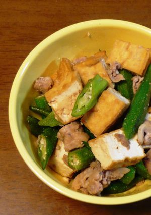 厚揚げとオクラの豚肉醤油炒め-レシピのメイン写真