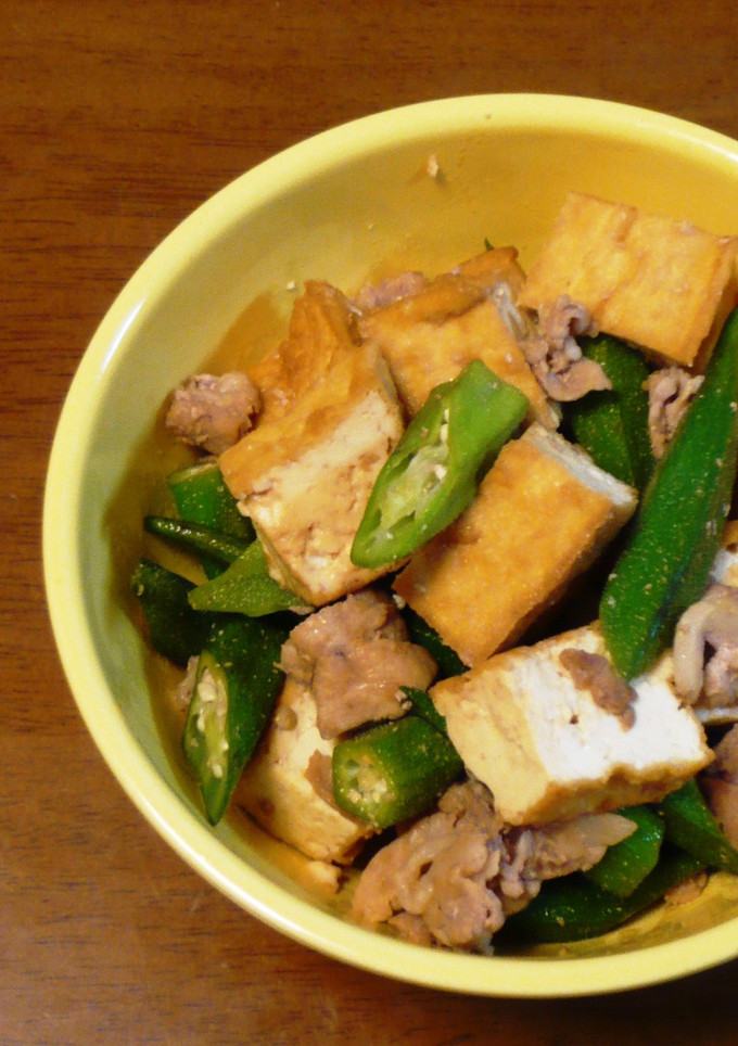 厚揚げとオクラの豚肉醤油炒め-レシピのメイン写真