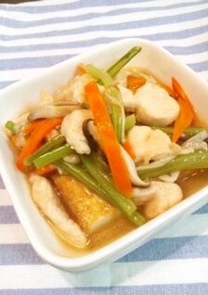 厚揚げとササミの野菜あんかけ。-レシピのメイン写真