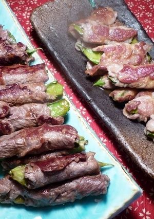 四角豆◇肉巻きウリズン　京都カフェ-レシピのメイン写真