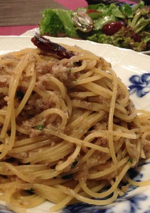 包丁いらず、きのこペーストのスパゲッティ-レシピのメイン写真