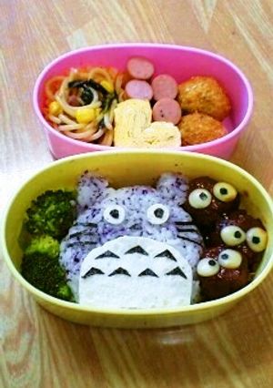 キャラ弁★トトロおにぎり★くろすけ付き!-レシピのメイン写真