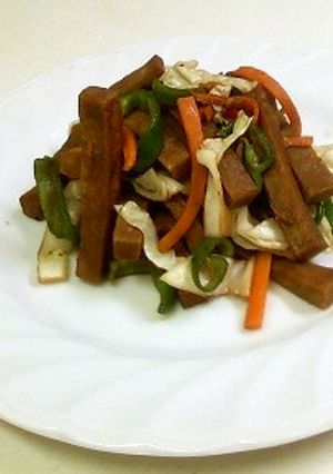 高野豆腐と野菜の焼きそばソースソテー-レシピのメイン写真