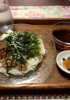 まだまだ暑い！さっぱりねばねばそうめん-レシピのメイン写真