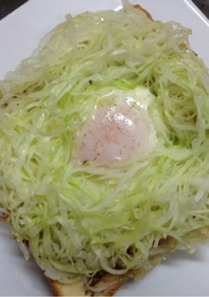 キャベツのスライスとタマゴ朝からゲンキ！-レシピのメイン写真