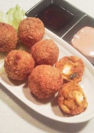 カボチャの煮物で♪チーズインコロッケ-レシピのメイン写真