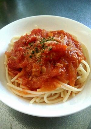 ツナとトマトの簡単パスタソース-レシピのメイン写真
