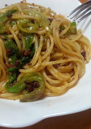 肉味噌とレタスのパスタ-レシピのメイン写真