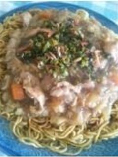普通のゆで麺で作る!あんかけかた焼きそば-レシピのメイン写真