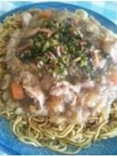 普通のゆで麺で作る!あんかけかた焼きそば-レシピのメイン写真