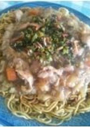 普通のゆで麺で作る！あんかけかた焼きそば-レシピのメイン写真