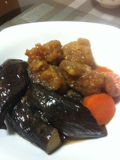 唐揚げと揚げナスの煮物-レシピのメイン写真
