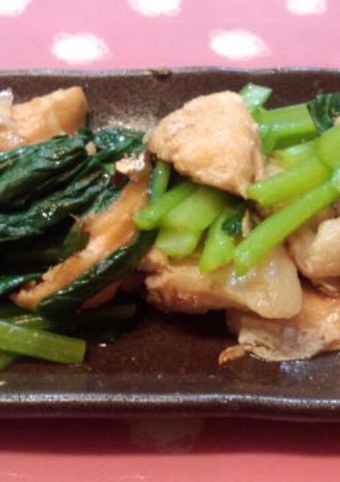 ご飯がすすむ！鮭と小松菜の炒め物-レシピのメイン写真
