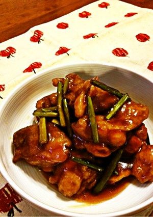 鶏肉とにんにくの芽の甘辛絡め♪-レシピのメイン写真