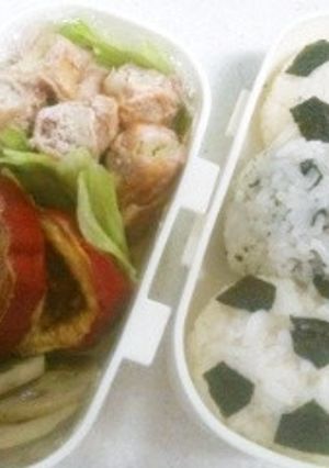 小学生男子向けのサッカーおにぎり弁当-レシピのメイン写真