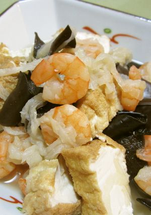 切干大根・厚揚げ・エビの白だしで煮物-レシピのメイン写真