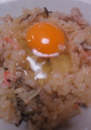 豚肉入り・きのこの炊き込みご飯、満月風-レシピのメイン写真